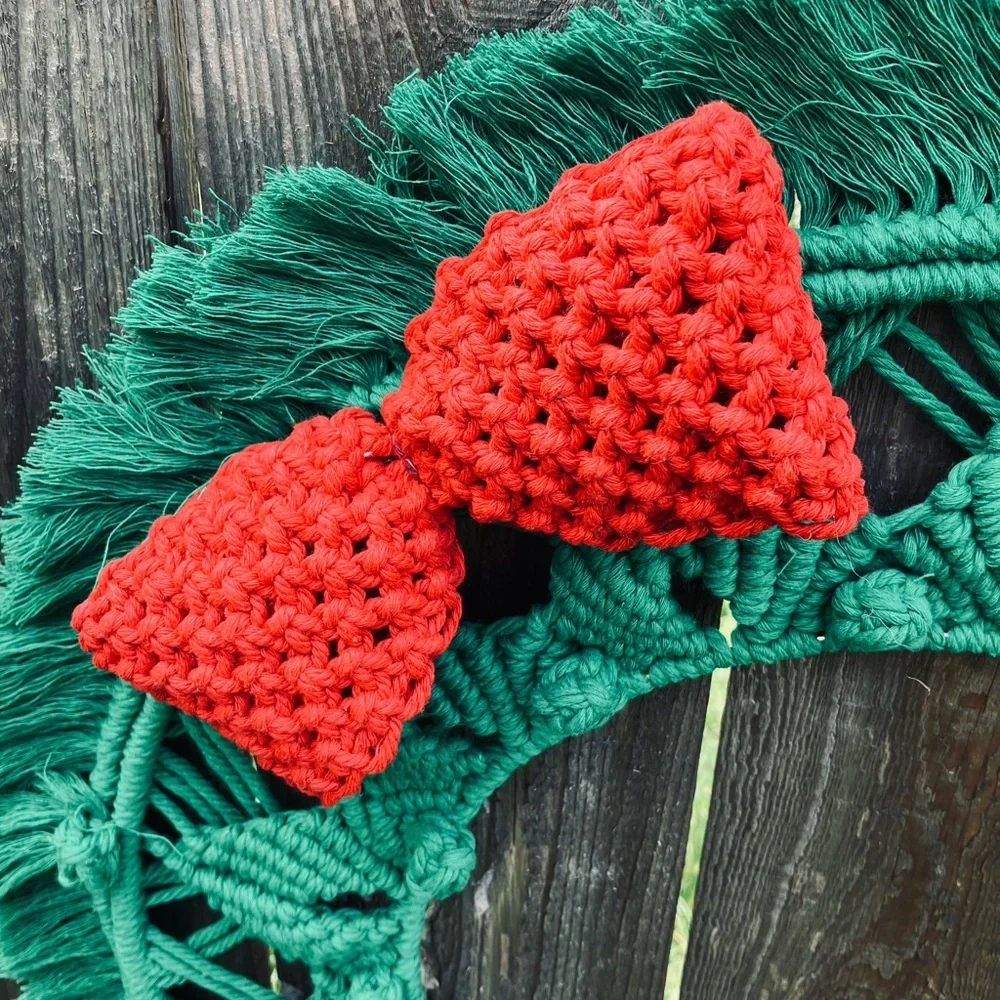 Macrame holiday wreath